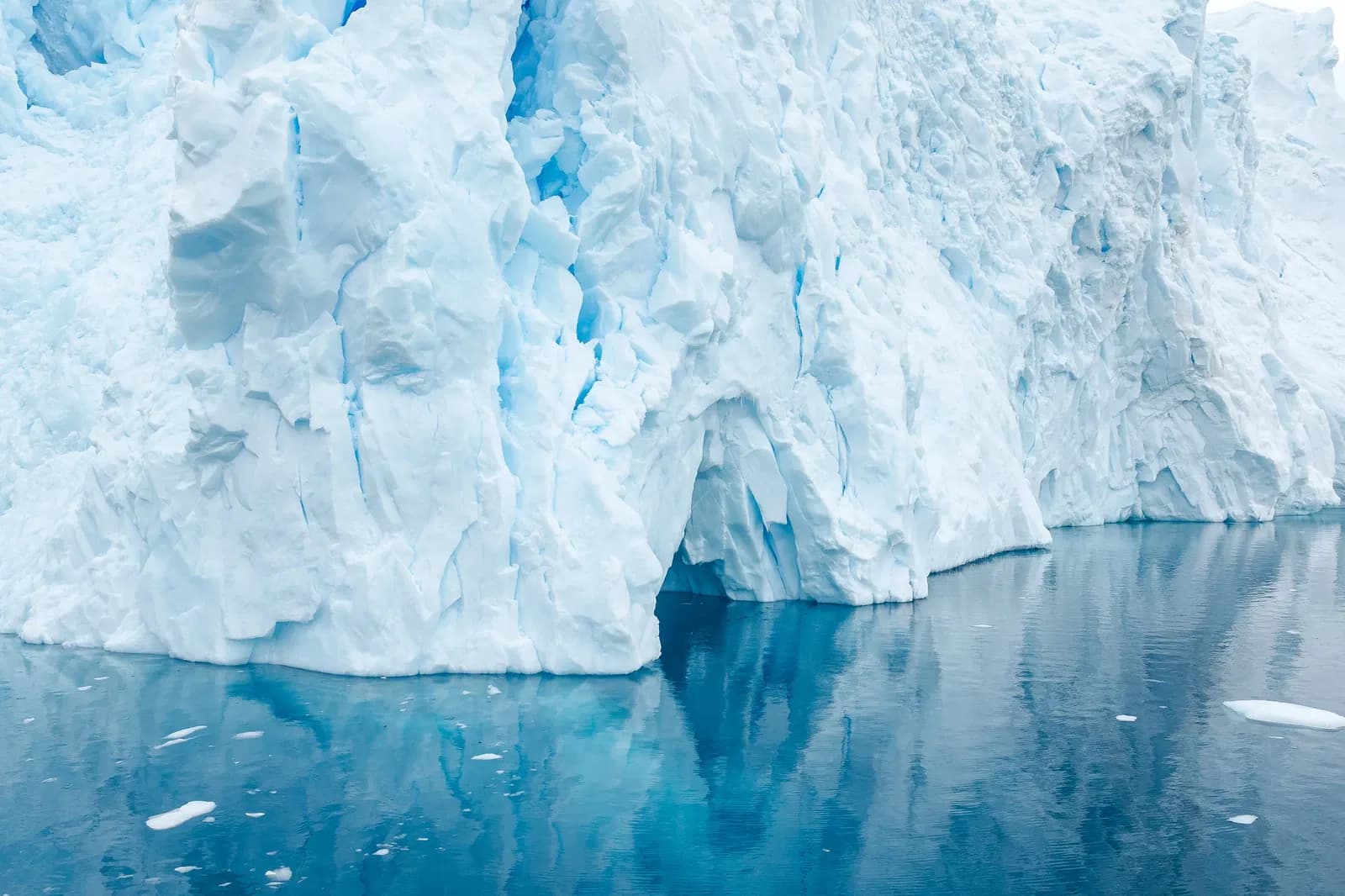 Towering icebergs and glaciers in Antarctica